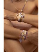 Bracelet Bonifacio Sunset Léa bleu royal, rose fluo, saumon, caramel, doré