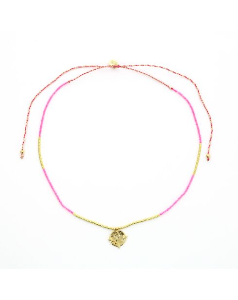 Sautoir Sunny  rose, doré