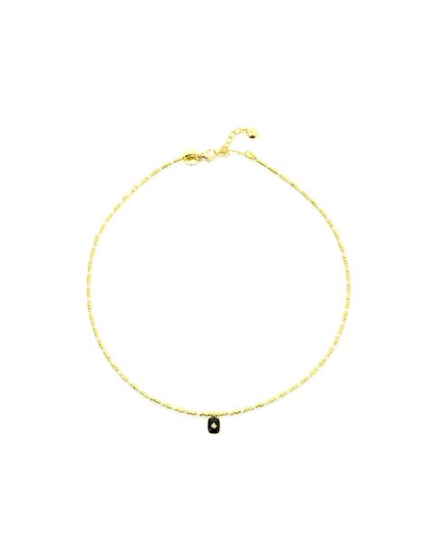 Collier June  noir, doré