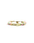 Bracelet Salvador De Bahia Emy rose fluo, corail rosé fluo, vert fluo, doré