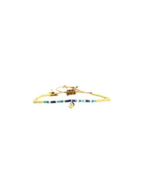 Bracelet Blue Curaçao Ness bleu, turquoise, doré