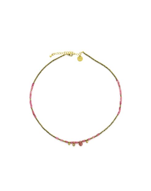 Collier Gabrielle  rose, doré