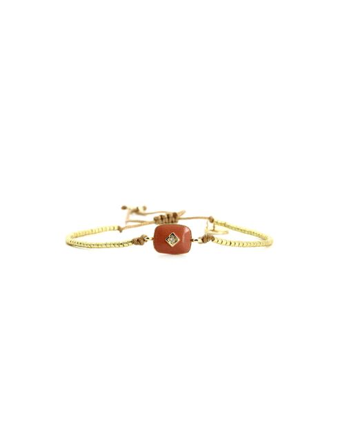 Bracelet White Coconut Alix caramel, vanille, nacre, doré