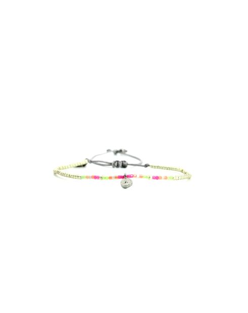 Bracelet Rainbow Kiss Ness rose fluo, corail rosé fluo, vert fluo, argent