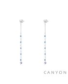 Boucles d'Oreilles Argent Emma Calcédoine Bleue