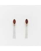 Boucles d'Oreilles en Argent et Laiton rouges