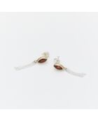 Boucles d'Oreilles en Argent et Laiton rouges