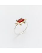 Bague Argent et Laiton, Cornaline orange