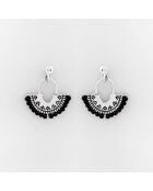 Boucles d'Oreilles en Argent noires
