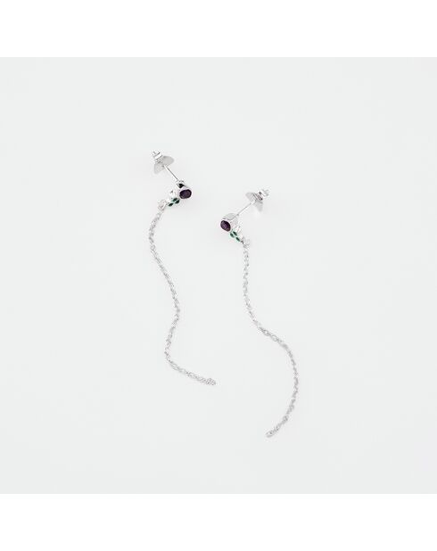 Boucles d'Oreilles Argent Mahalia Améthyste Violette