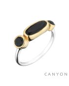 Bague Argent et Laiton Aria Onyx Noir