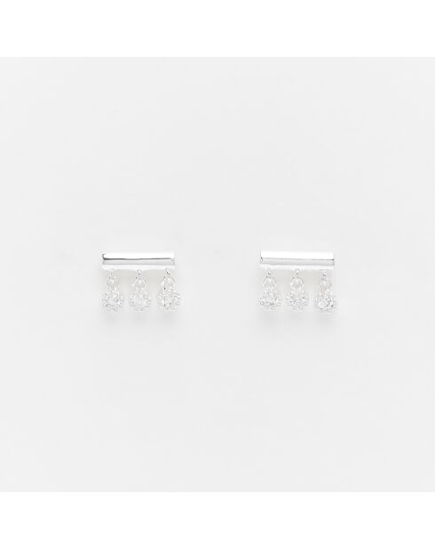Boucles d'Oreilles Argent Eolia Oxyde de Zirconium
