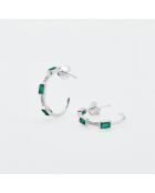 Boucles d'Oreilles Argent Liana Onyx Vert et Oxyde de Zirconium