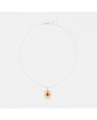 Collana in argento e ottone con vetro colorato arancione Hanie
