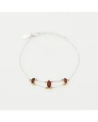 Bracelet en Argent et Laiton rouge