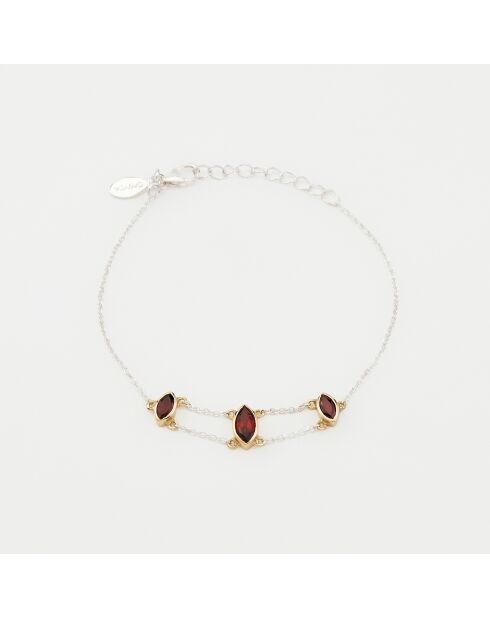 Bracelet en Argent et Laiton rouge