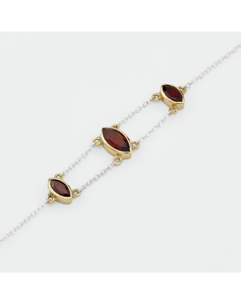 Bracelet en Argent et Laiton rouge
