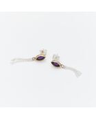Boucles d'Oreilles en Argent et Laiton violettes