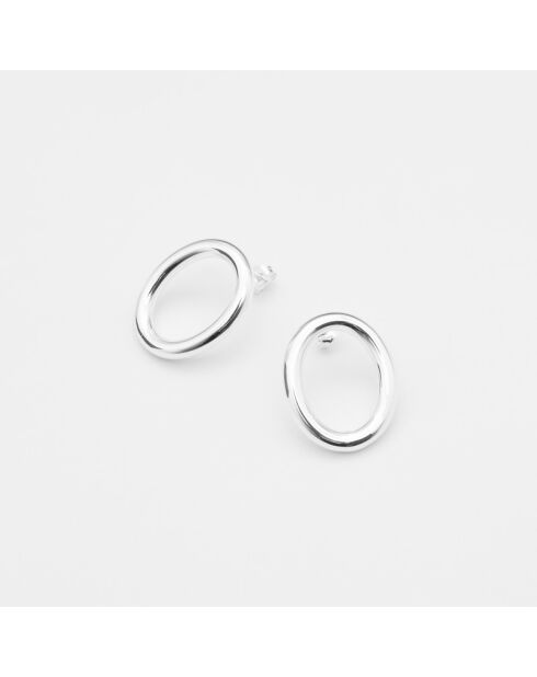 Boucles d'Oreilles Argent Ovale