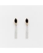 Boucles d'Oreilles en Argent et Laiton noires