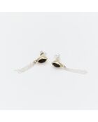 Boucles d'Oreilles en Argent et Laiton noires
