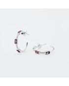 Boucles d'Oreilles Argent Liana Améthyste Violette et Oxyde de Zirconium