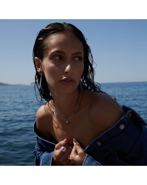 Boucles d'Oreilles Argent Adriel Onyx Noir