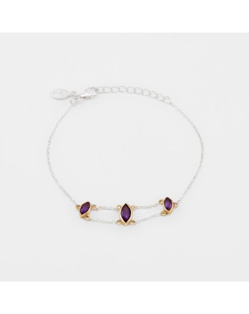 Bracelet en Argent et Laiton violet