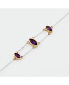 Bracelet en Argent et Laiton violet