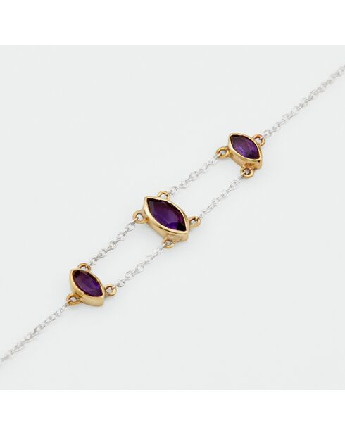 Bracelet en Argent et Laiton violet