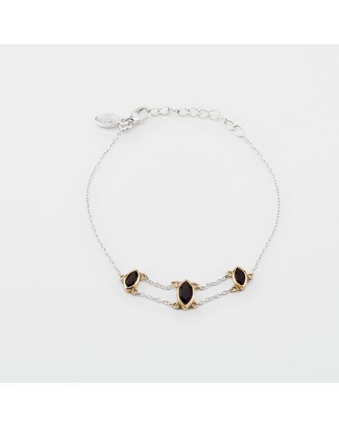 Pulsera de plata y latón negro