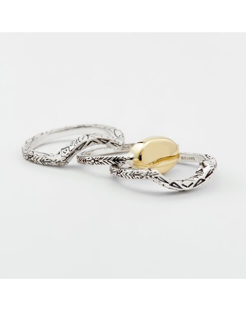 Bague Triple Argent et Laiton