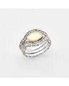 Bague Triple Argent et Laiton