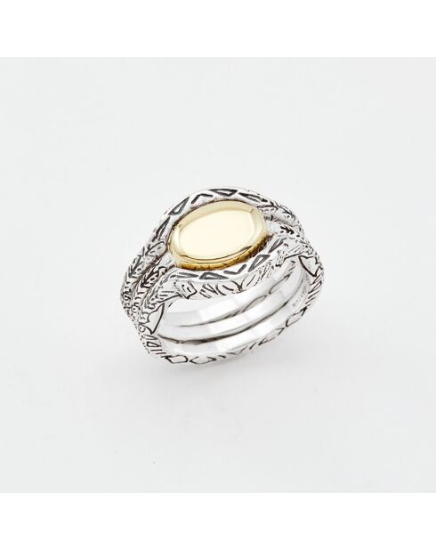 Bague Triple Argent et Laiton