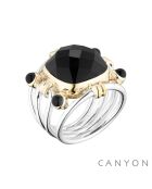Bague Argent et Laiton Katarina Onyx Noir