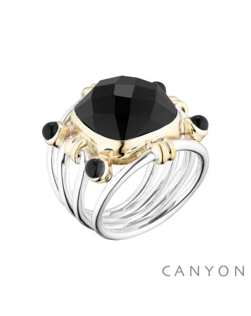 Bague Argent et Laiton Katarina Onyx Noir