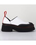 Sabots en Cuir Mercedes blancs - Talon 6 cm