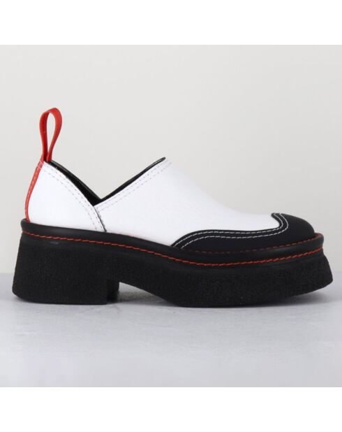 Sabots en Cuir Mercedes blancs - Talon 6 cm