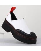 Sabots en Cuir Mercedes blancs - Talon 6 cm