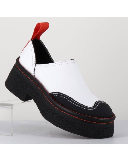 Sabots en Cuir Mercedes blancs - Talon 6 cm