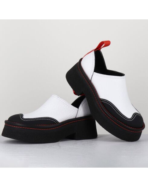 Sabots en Cuir Mercedes blancs - Talon 6 cm