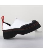 Sabots en Cuir Mercedes blancs - Talon 6 cm