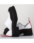 Sabots en Cuir Mercedes blancs - Talon 6 cm