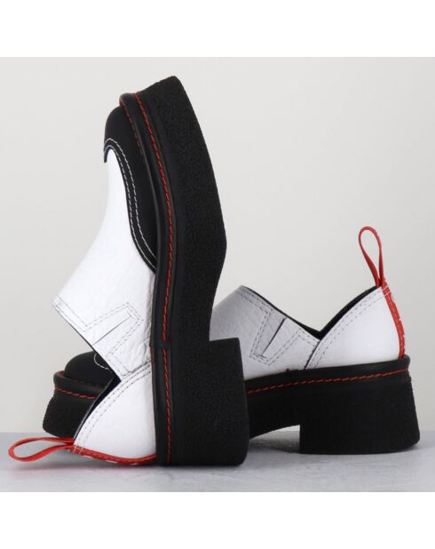 Sabots en Cuir Mercedes blancs - Talon 6 cm