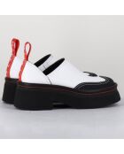 Sabots en Cuir Mercedes blancs - Talon 6 cm