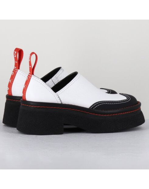 Sabots en Cuir Mercedes blancs - Talon 6 cm