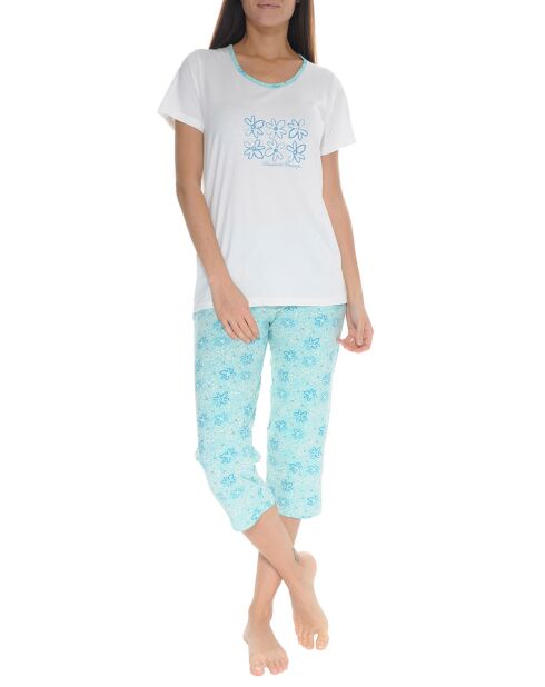 Pyjama long en maille Madeline bleu