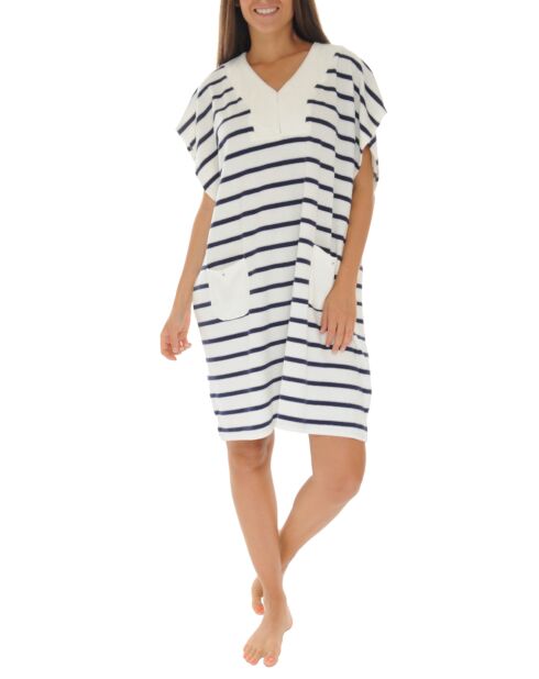 Cape en maille Gentiane bleue