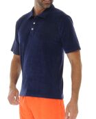 Polo col en jersey Haldore bleu