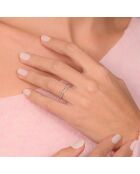 Bague Alliance Granité Diamants 0.2 ct or blanc